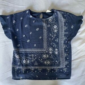 Zara Girls  size 8 Navy Bandana Print Tee
